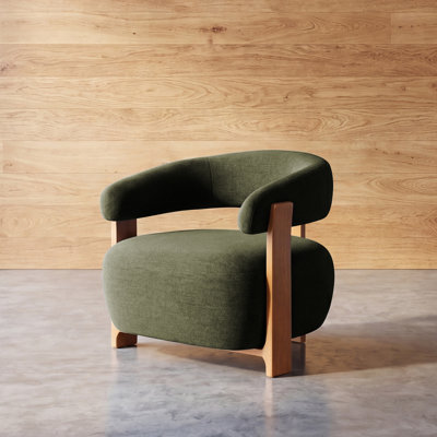 Modern Solid Wood Bucket Chair