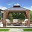 Pavillon de jardin 12 * 12FT patic, pavillon alu avec auvent en acier, pavillon permanent