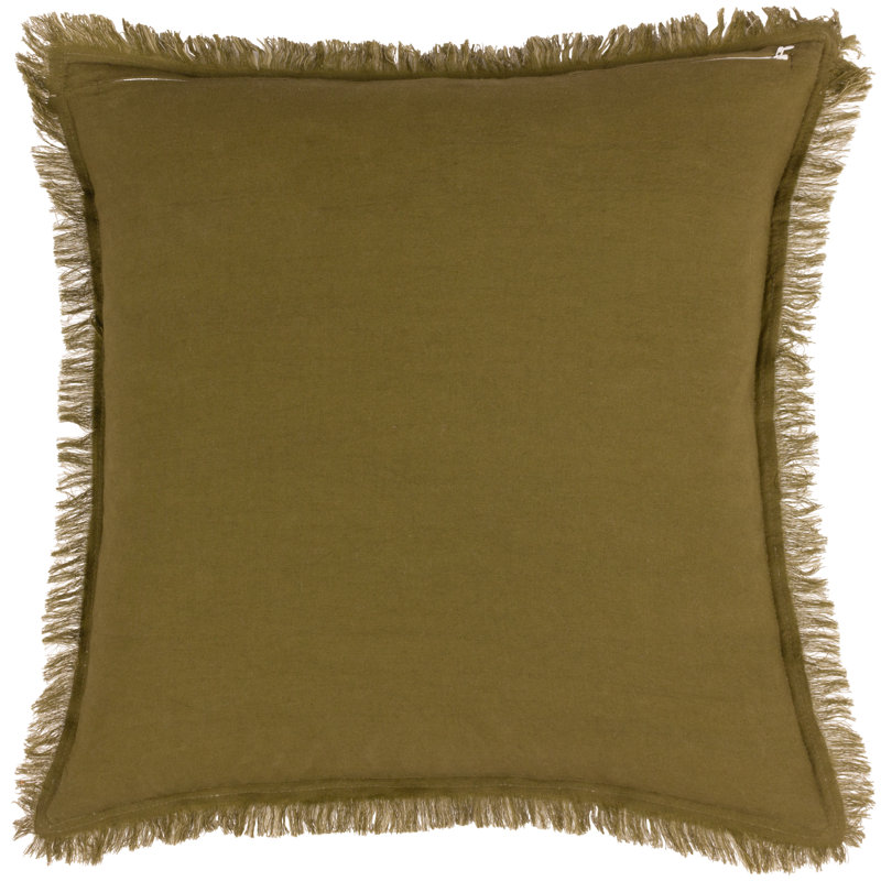 Jaye Cotton Square Cushion Cover, Green