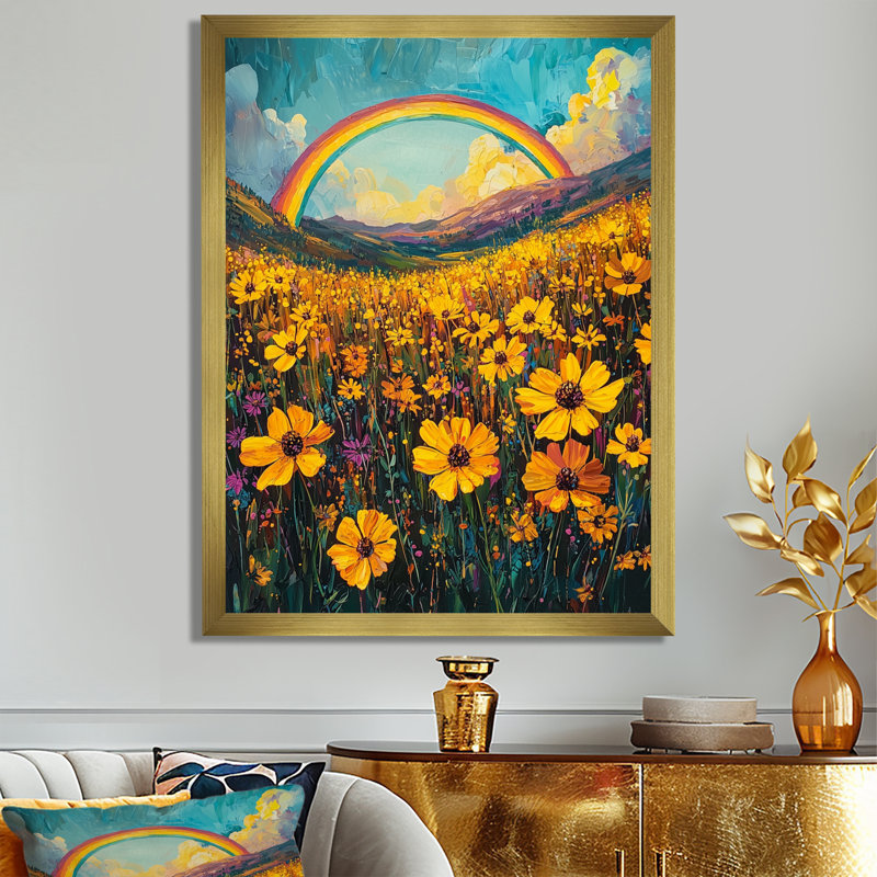 Cargan - Paysages, art mural, salon, H 20 po x l 12 po, Reproduction encadrée d'une seule photo, Doré