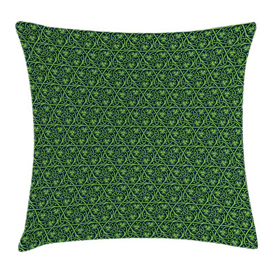 Irish Intricate Clover Twigs Square Pillow Cover