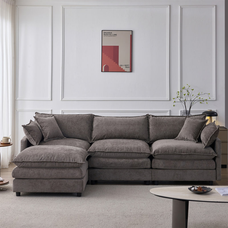 Canapé modulaire de 105 po, Gris chenille