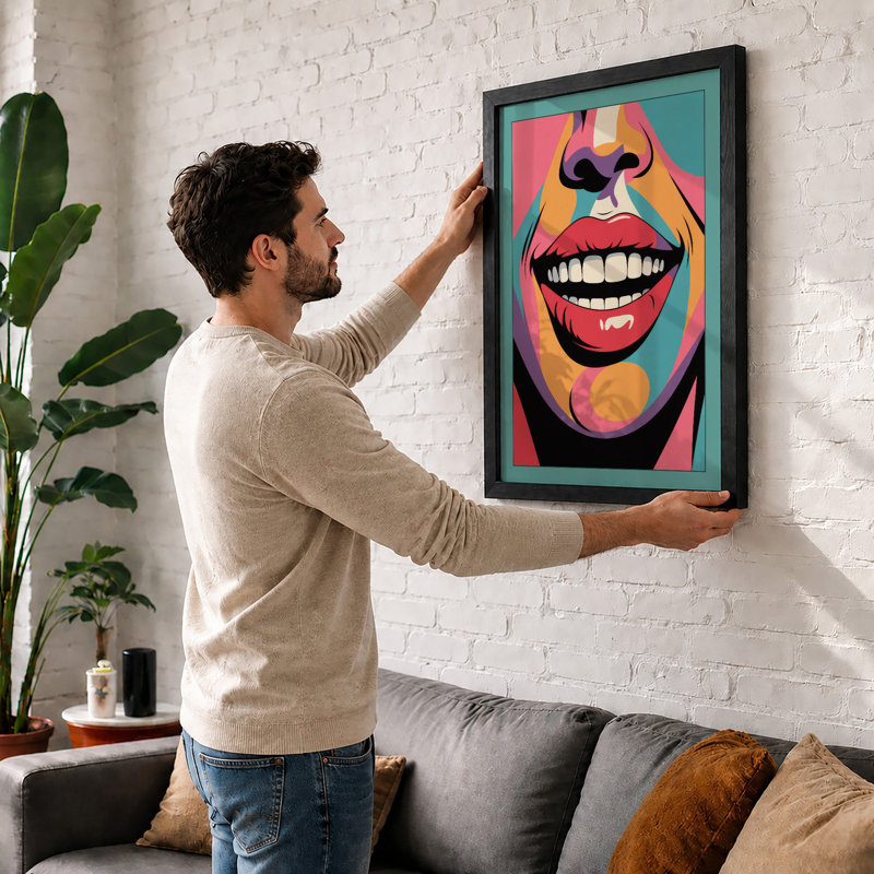 Playful Pop Portrait Pop Art - Print, Oak, A4 - 29.7 x 21.0 cm