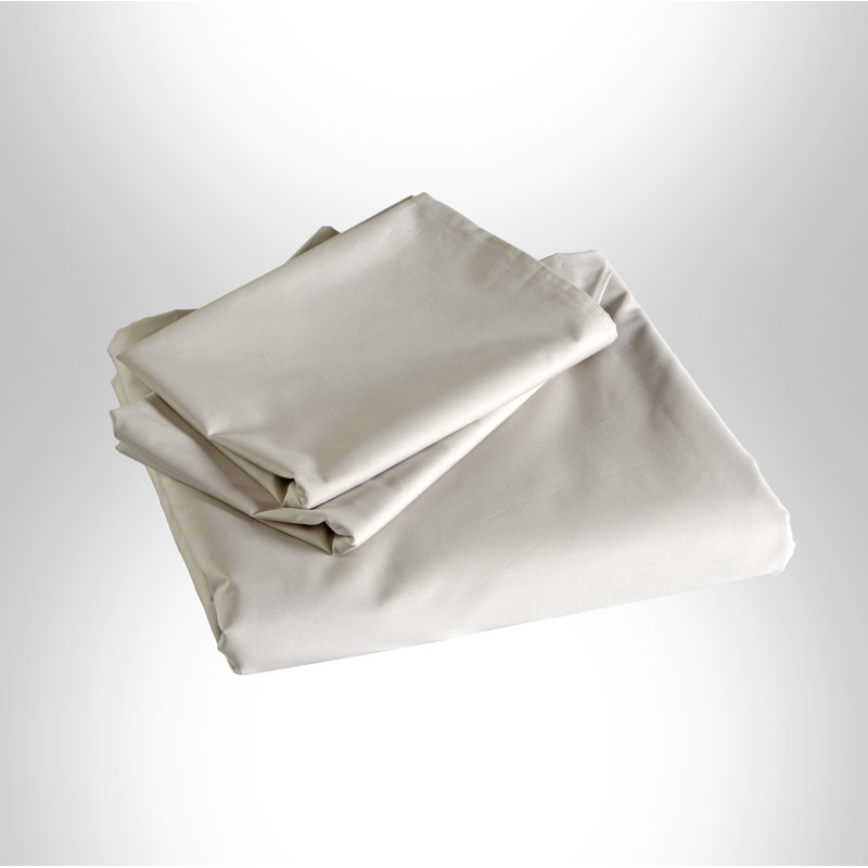 Ensemble de housse de couette en coton 3 pièces Caruthers, Beige, Housse de couette grand + 2 taies décoratives