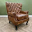 Edgereton Upholstered Top Grain Leather Armchair