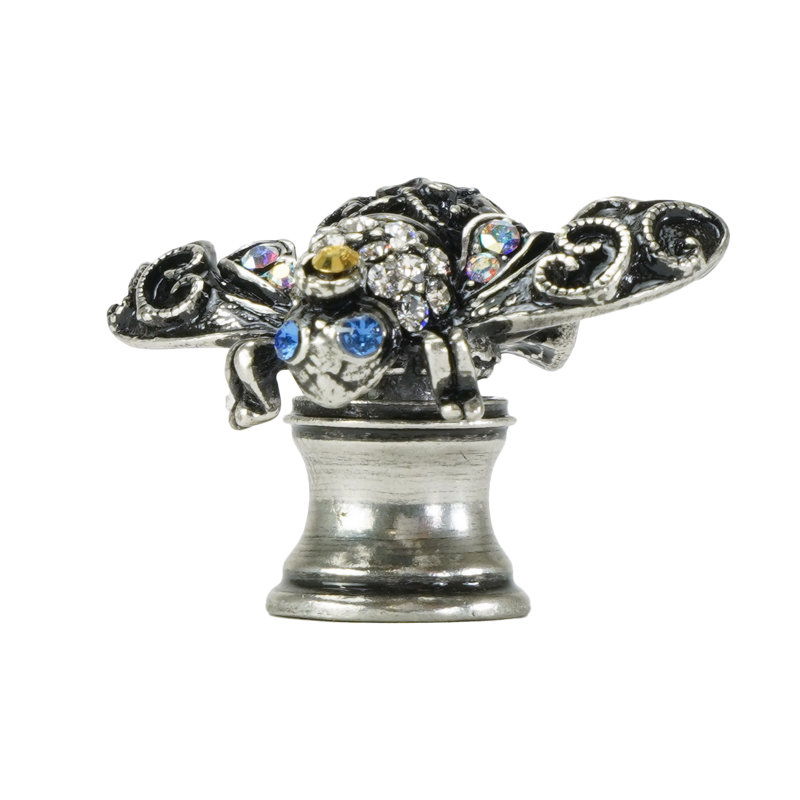 In The Garden Bee knob decorated with Swarovski Crystals in Chalice