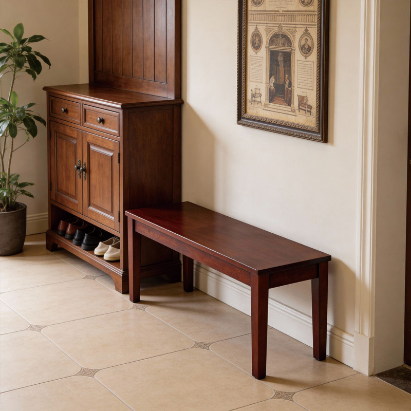 Lynfield Dining Room Bench With Solid Wood Seat, Espresso