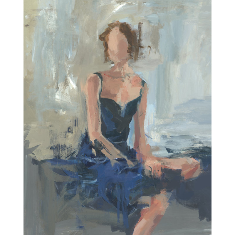 Lady In Blue Painting by Fern Cassidy, Image Brush Gel, 30" H x 24" W