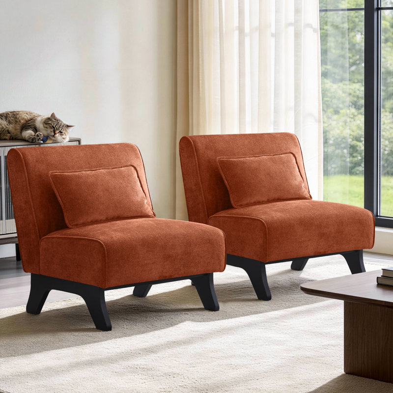 Upholstered Accent Chair, Orange