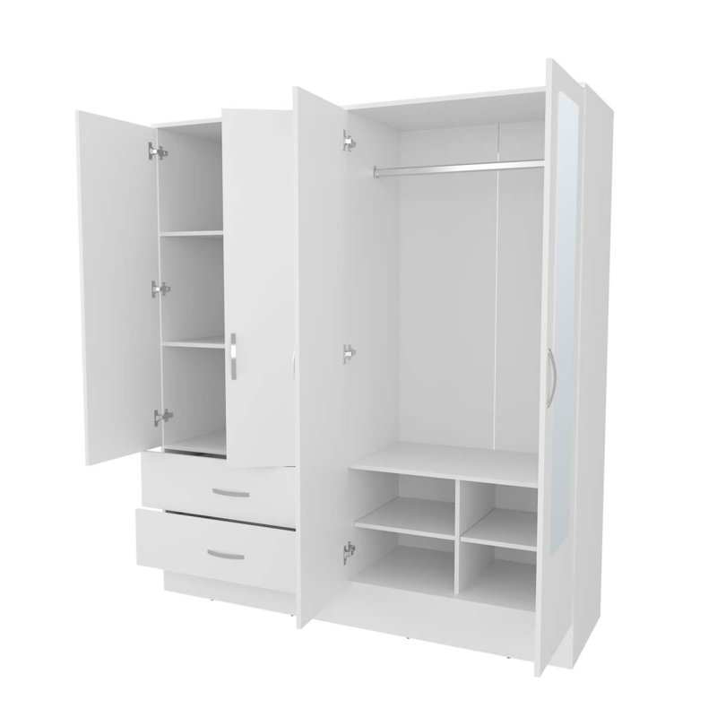 Rangement blanc avec 2 miroirs