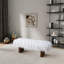 Banc en fourrure kaki blanche