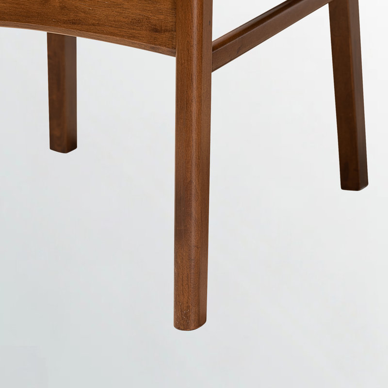 Kaitlyn Wooden Mid-Century Modern Bar Stool Set in Gray/Walnut Brown, 43.96'' H X 17.90'' W X 22.77'' D, White