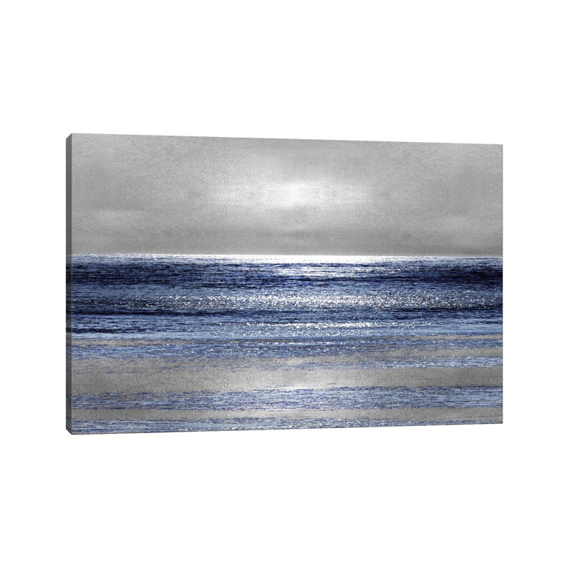 «Silver Seascape II» par Michelle Matthews - Impression sur toile, H 26 po x l 40 po, Toile tendue, Sans cadre