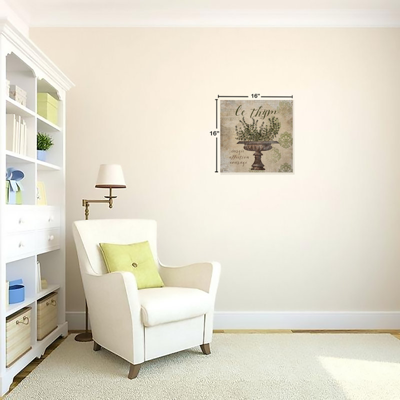«French Herbs Thyme», impression sur toile, H 16 po x l 16 po x P 1,5 po