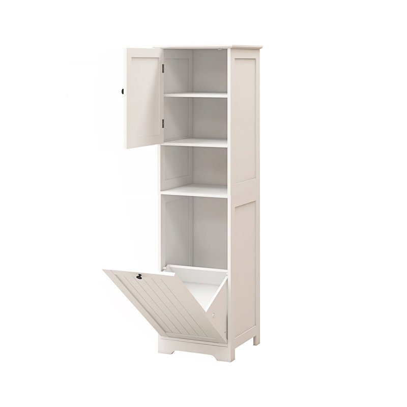 Armoire de trieur de linge à un compartiment et une porte inclinable, armoire de rangement de salon