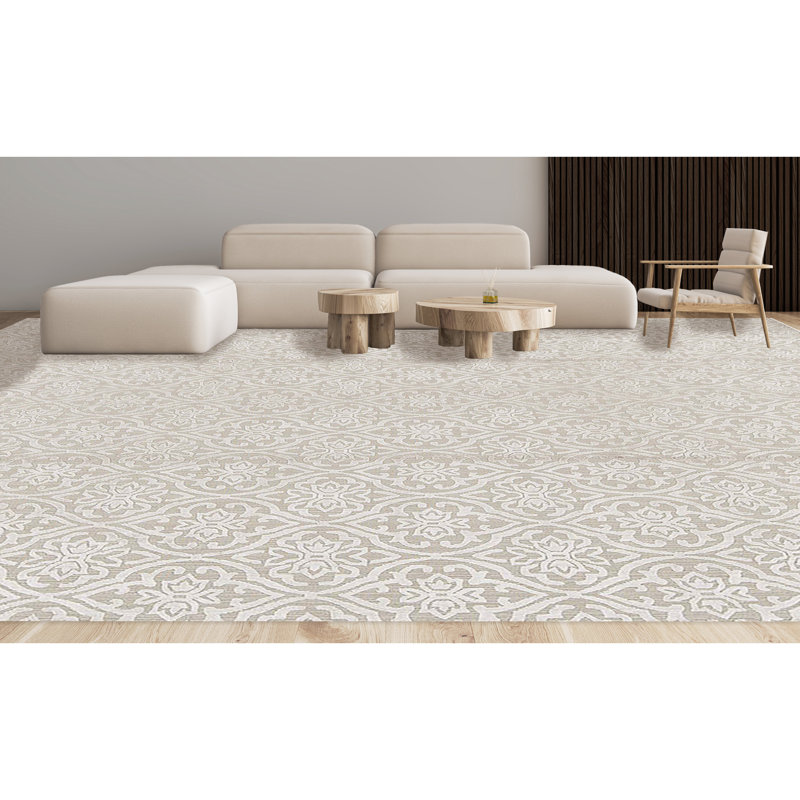 Jakat Wool Damask Area Rug, Rectangle 9'9" x 13'9"