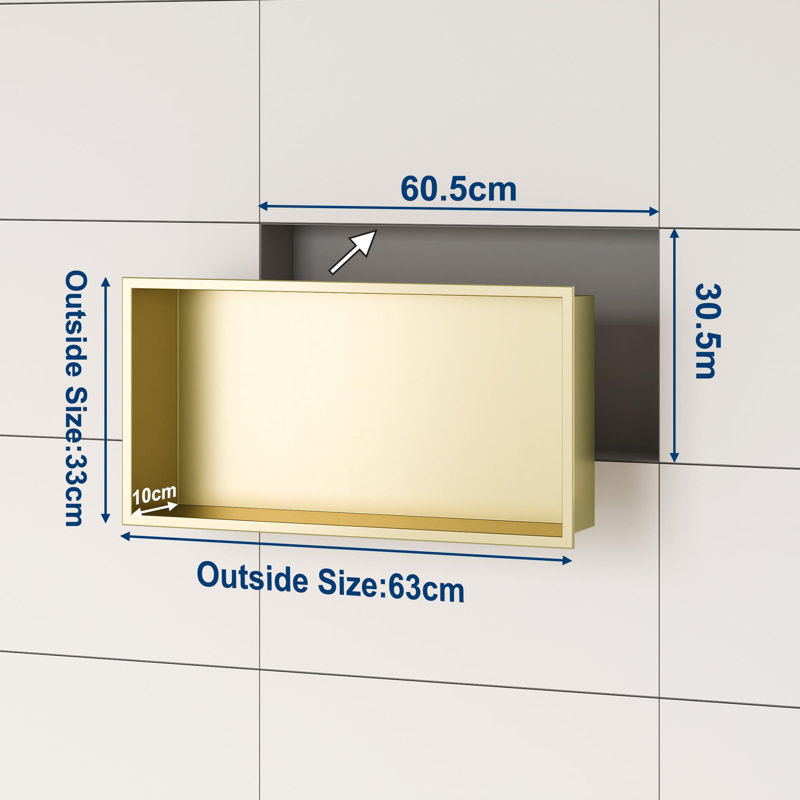 Stainless Steel Shower Shelf, Gold