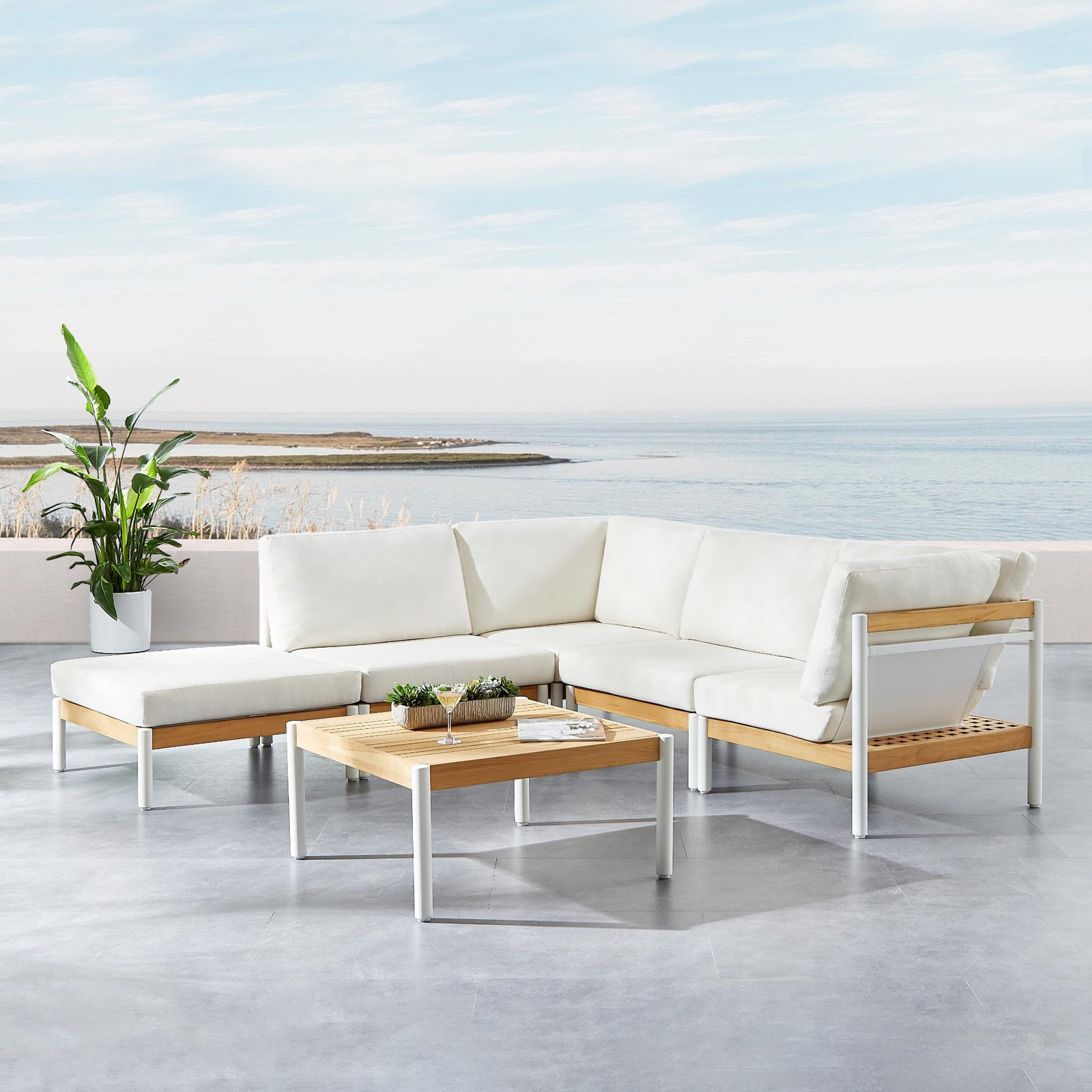 Penna 5-Person Teak Patio Seating Group