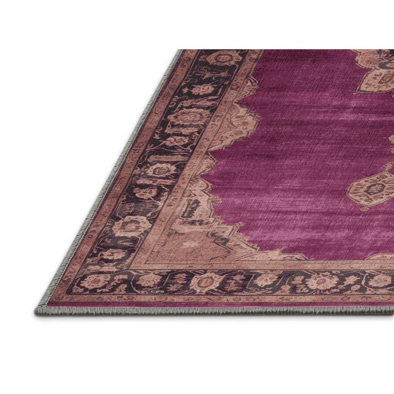 Tapis brun lavable à la machine, Rond 3 pi