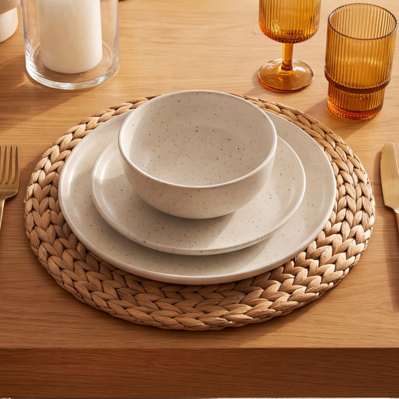Daytona 12 Piece Stoneware Dinnerware Set - Service for 4, White