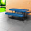 Tables de patio commerciales, bleu acier 72 x 73 x 31 pouces, pique-nique moderne