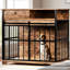 Safe Dog Cage With Solid Wood Top, 69.27 Lb, Good For Puppies And Secure Kennel Rounded Bars, 34.67 Inches Long, Indoor Use