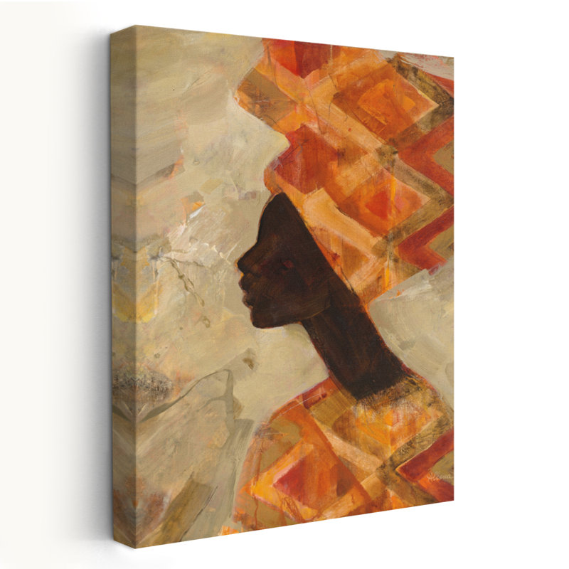 African Beauty II beige contemporain brun, H 24 po x l 16 po