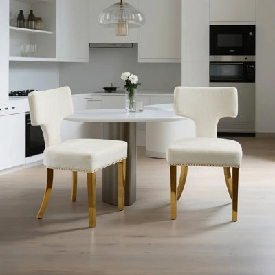 Mid-Century Modern Dining Chairs Upholstered Accent Chair – Set of 2 by House of Hampton