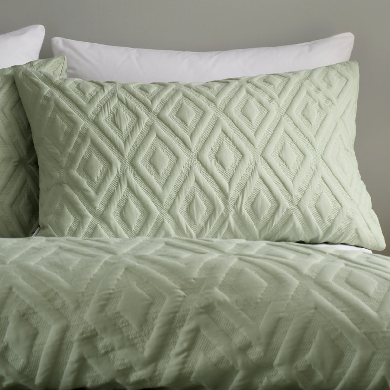 Jacob Geo Soft Touch Duvet Cover Set, King Duvet Cover + 2 Standard Pillowcases, Green