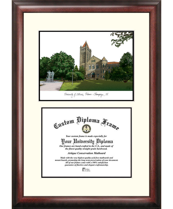 NCAA Scholar Diploma Picture Frame, Illinois combattant Illini, 17cm H x 21cm W x 2cm D