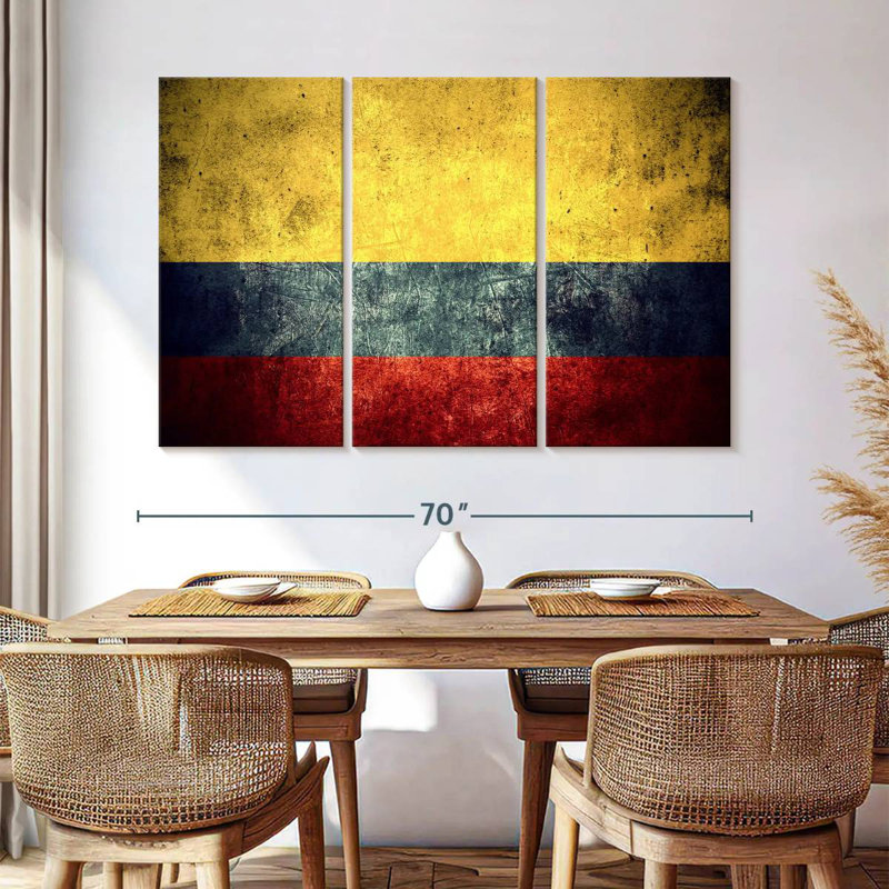 Grunge Colombian Flag, 20" H x 33" W