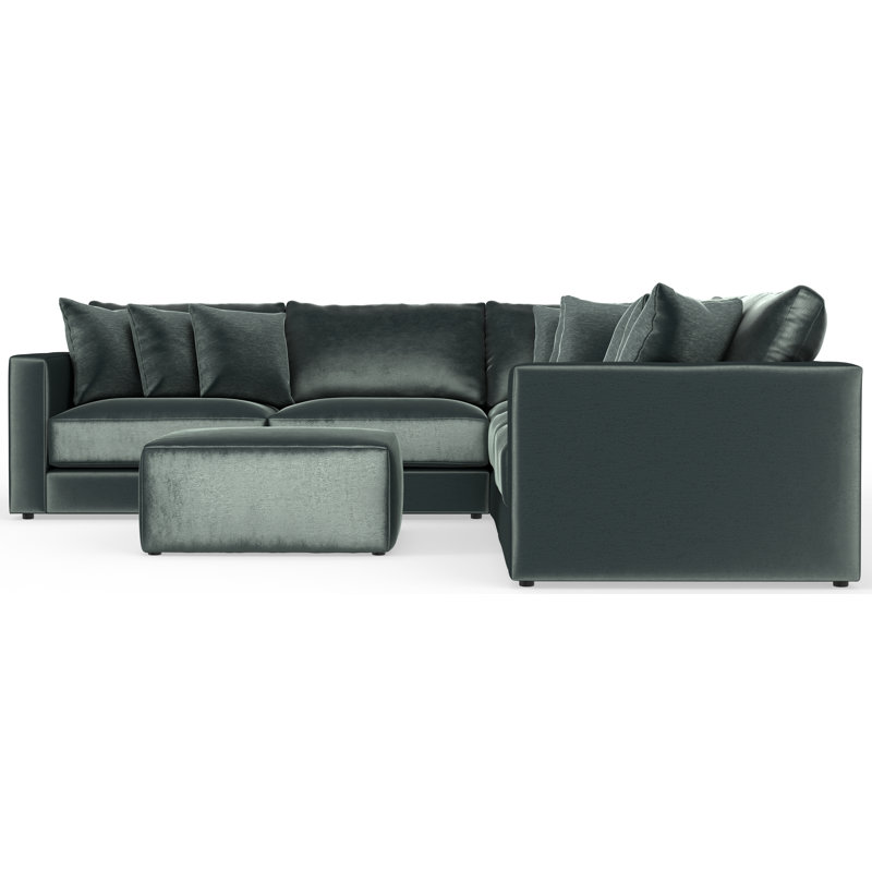 Canapé modulaire 5 pièces et 1 repose-pieds inclus Nyrie Nyrie, Polyester vert