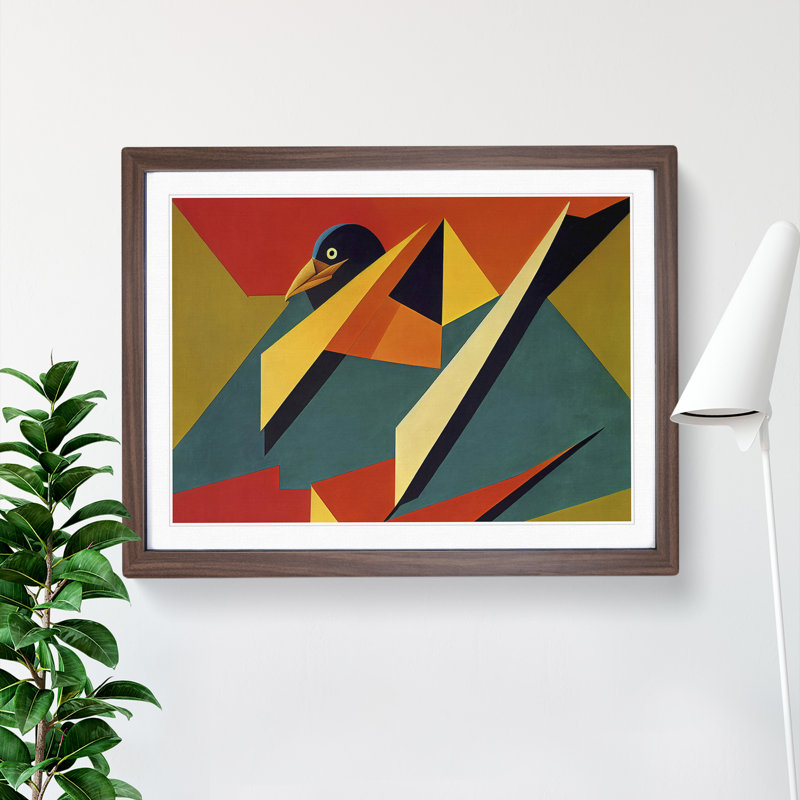 Abstract Eagle Bird Vol.3 - Framed Print, 46cm H x 64cm W x 2cm D, Walnut