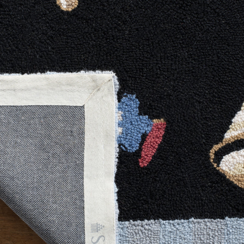 Jonsson Hand Hooked Wool Pile Rug, Round 3'
