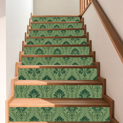 Peel and Stick Wallpaper Contact Paper Elegant Green Victorian Damask Self Adhesive and Removable 17.7in x 118in(45x300cm)