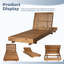 Chaise longue d'extérieur en bois d'acacia massif avec dossier réglable et conception à lattes