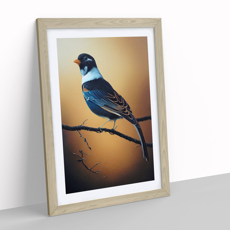 A Bird - Single Picture Frame Print, 64cm H x 46cm W, Oak