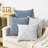 Blue Square Linen Pillow Covers, 4 Pack Decorative Cushion Cases For Sofa And Living Room-124820334