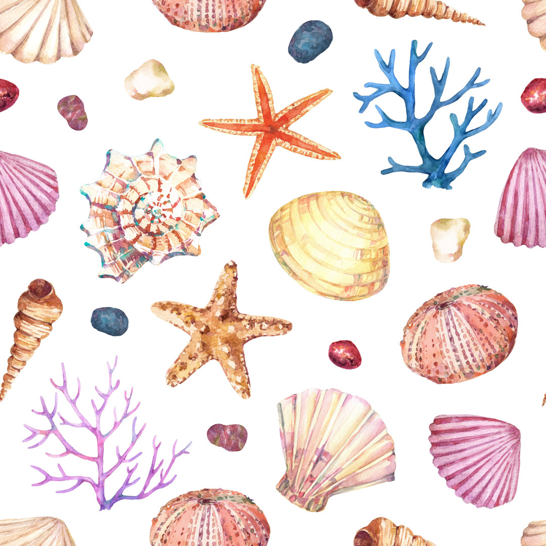 Watercolor Seamless Pattern von Eugenia Klein - Drucken