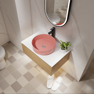 30" Floating Bathroom Vanity with Ceramic Sink & Soft-Close Drawer