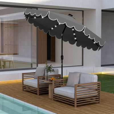 9.3 FT Solar Patio Umbrella w/ 32 LED Lights & Tilt Adjustment