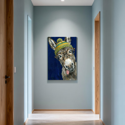Animals Donkey Wearing Hat And Glasses With Tongue Out
