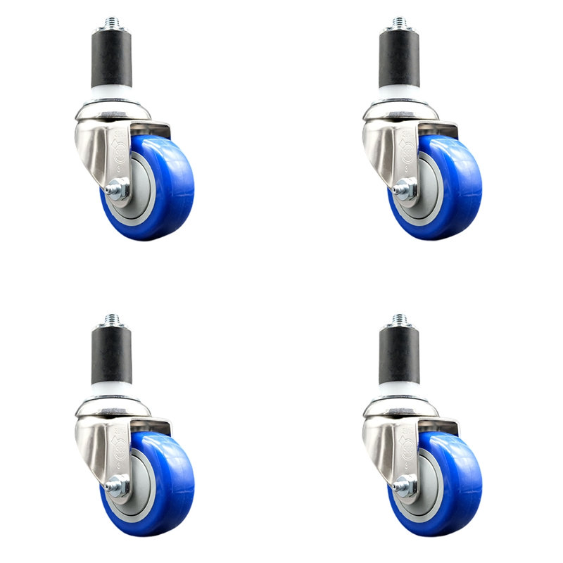 Roulettes pivotantes, Noir, H 3,5 po x l 3,5 po