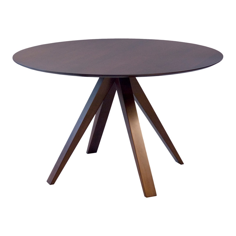 Cullinan Maple Round Solid Wood Top with Solid Wood Base Dining Table, 29" H x 54" W x 54" D, Java, Java
