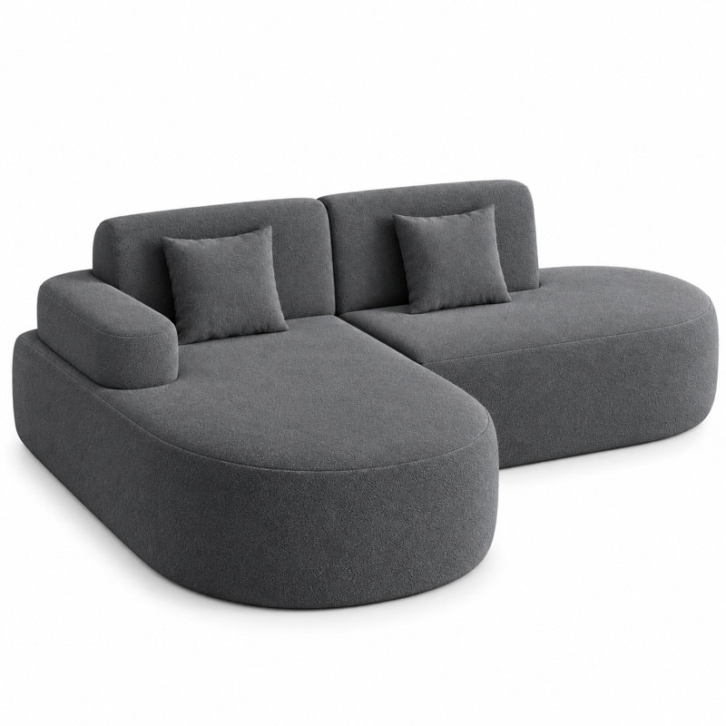 3 Seater Sofa & Chaise, Grey
