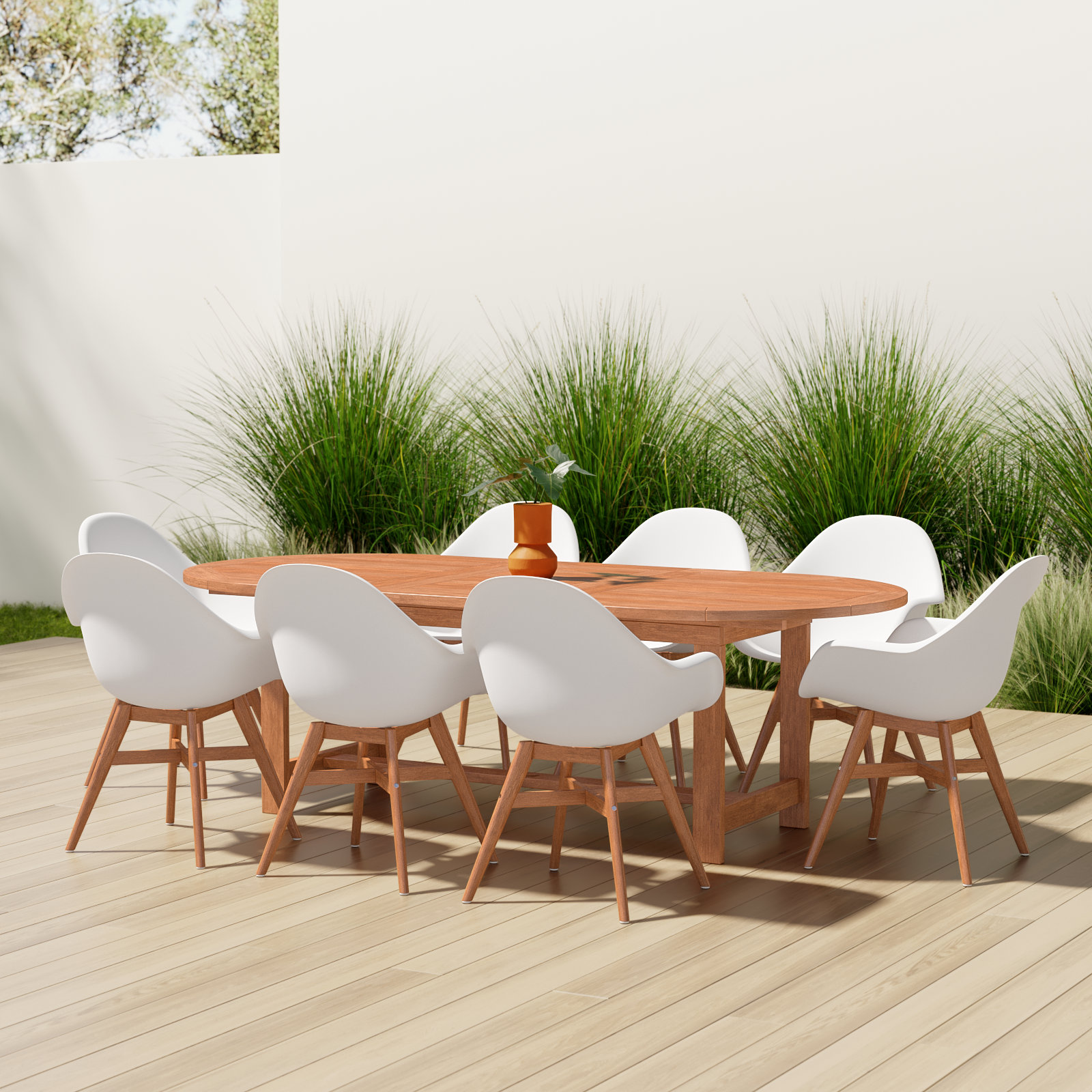 Anautica 93" Eucalyptus Patio Dining Set