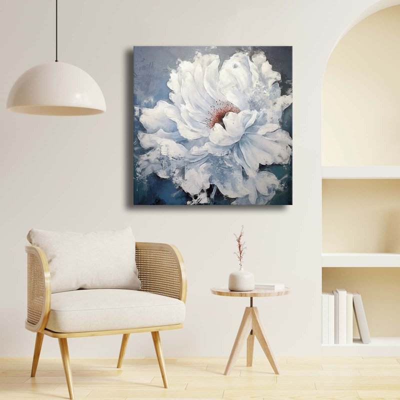Art mural sur toile White Peony Bloom