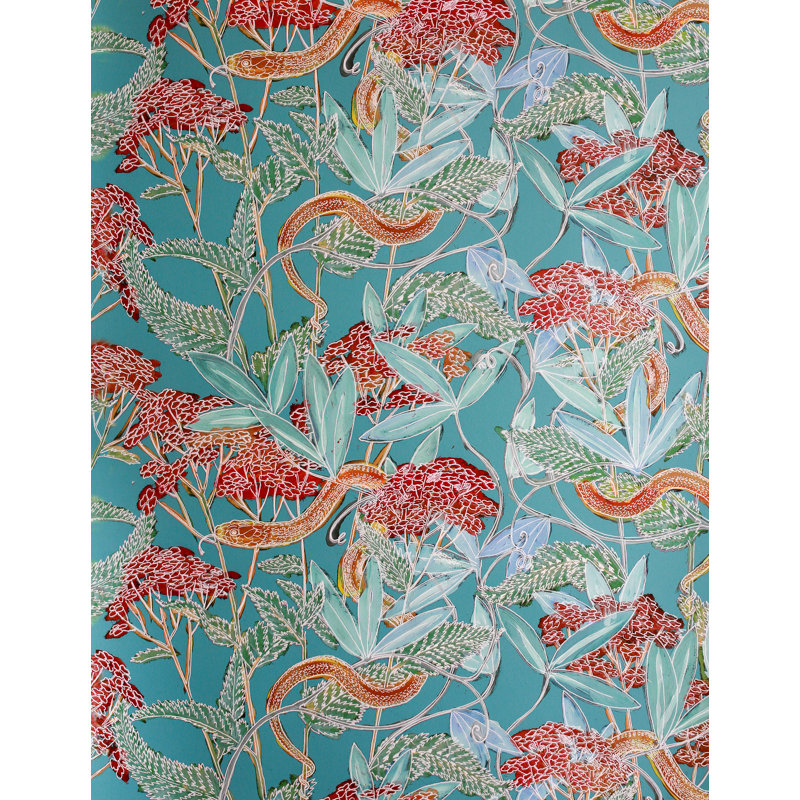 Floral Wallpaper Double Roll, Jade