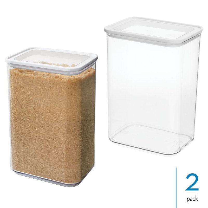 Ensemble de 2 pots de cuisine hermétiques avec étiquette Peel 'N Place iDesign, 4,8 pintes