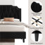 Upholstered Bed Frame with with Diamond Button-Tufted Headboard-910678840-910678847